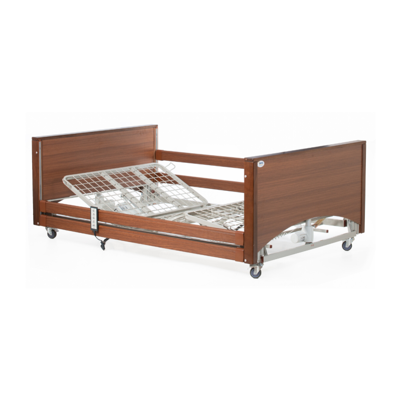 Alerta Lomond Bariatric Bed, Oak Finish, 120cm Wide Profiling Bed for Bariatric Care - CareSupplies.com Medical Equipment