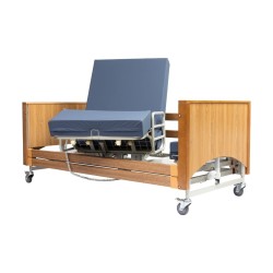 Alerta Lomond Rotate-Stand-Up Bed, Oak, Profiling Bed with Powered Rotation for Assisted Standing - CareSupplies.com Medical Equ