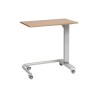 Alerta Gas Lift Overbed Table, Walnut Finish, Wheelchair Accessible Base with Braking Castors - CareSupplies.com Medical Equipme