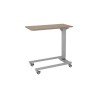 Alerta Gas Lift Overbed Table, Walnut Finish, Straight Leg Base with Braking Castors - CareSupplies.com Medical Equipment