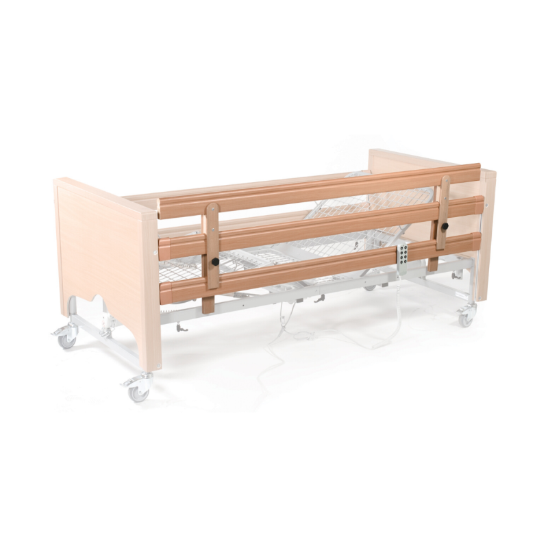 Lomond Single High Side Rail, Oak or Walnut, for Added Bed Safety and Support - CareSupplies.com Medical Equipment