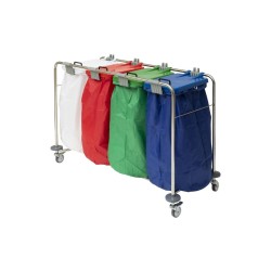 Alerta Laundry Cart, Steel Frame, Easy-Glide Castors, Colour-Coded Lids - CareSupplies.com Medical Equipment