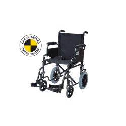Alerta Car Transit Wheelchair, Crash Tested, Drop-Down Arms, Puncture-Proof Tyres - CareSupplies.com Medical Equipment