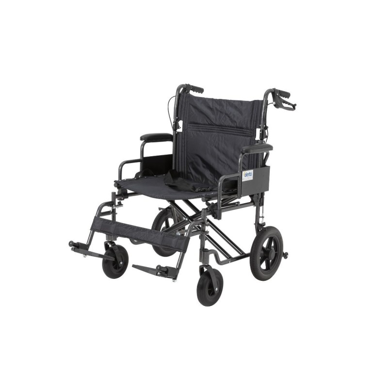 Alerta Car Transit Wide Heavy-Duty Aluminium Wheelchair, Puncture-Proof Tyres, 182kg Capacity - CareSupplies.com Medical Equipme