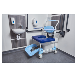 Alerta Aqua Shower Commode Chair, Bariatric, 4-in-1 Transfer, Shower and Toileting Chair - CareSupplies.com Medical Equipment