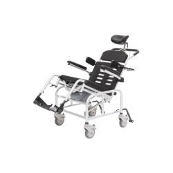 Alerta Aqua Tilt-In-Space Hi-Lo Shower Commode Chair, Height Adjustable, Gas-Assisted Mobility - CareSupplies.com Medical Equipm