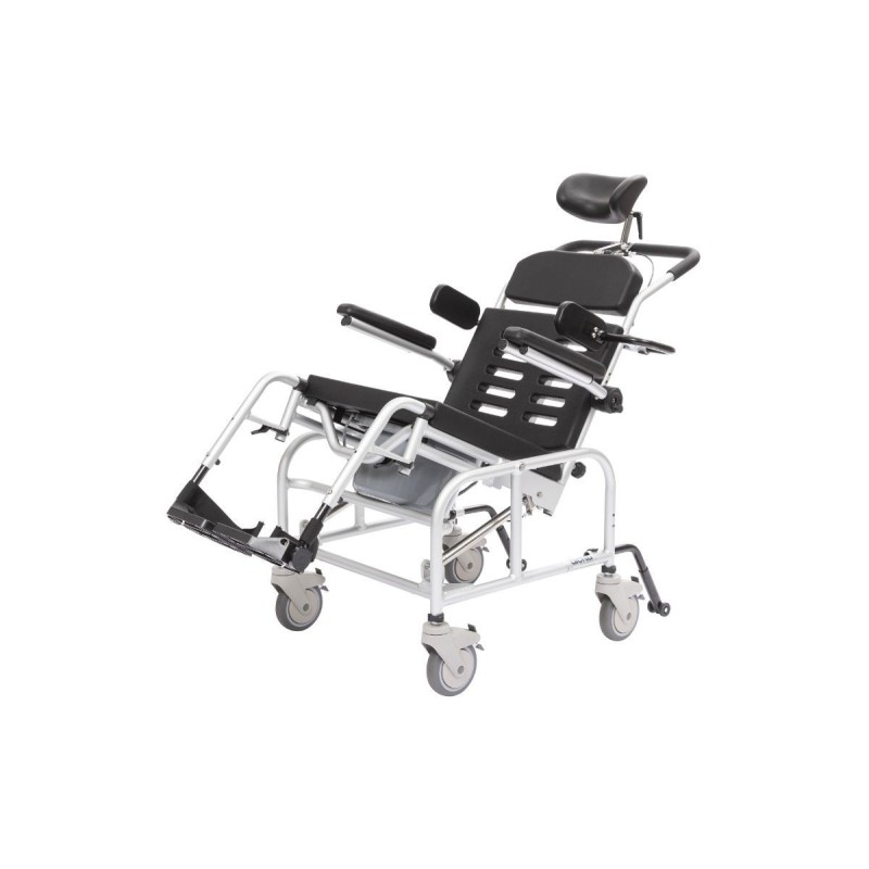 Alerta Aqua Tilt-In-Space Hi-Lo Shower Commode Chair, Height Adjustable, Gas-Assisted Mobility - CareSupplies.com Medical Equipm