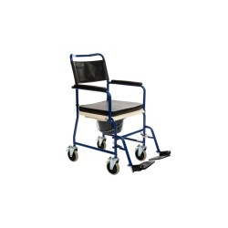 Alerta Commode & Transfer Chair, Drop Armrests, Braked Castors, Padded Seat - CareSupplies.com Medical Equipment