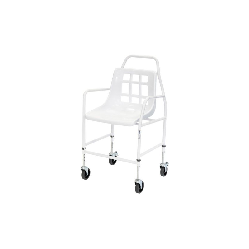 Alerta Mobile Shower Chair, Adjustable Height, Braked Castors, 136kg Capacity - CareSupplies.com Medical Equipment