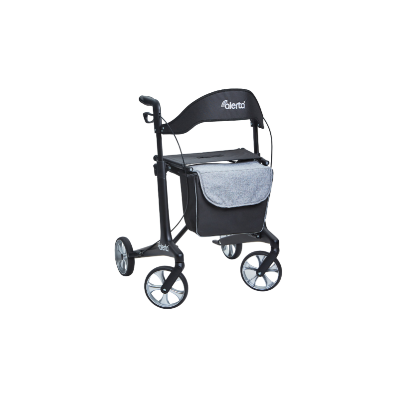 Four-Wheel Carbon Ultra-Lite Rollator, Satin Black, Lightweight Support for Active Mobility - CareSupplies.com Medical Equipment