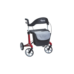 Four-Wheel Carbon Ultra-Lite Rollator, Low Seat, Satin Red, Lightweight Comfort and Stability - CareSupplies.com Medical Equipme