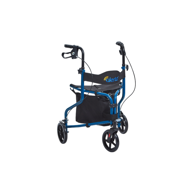 Three-Wheel Aluminium Walker with Seat & Bag, Foldable Lightweight Mobility Aid - CareSupplies.com Medical Equipment