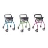 Alerta Four-Wheel Aluminium Lightweight Indoor Rollator, Compact, Foldable Rollator with Tray and Basket - CareSupplies.com Medi