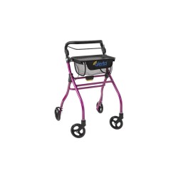 Alerta Four-Wheel Aluminium Lightweight Indoor Rollator, Compact, Foldable Rollator with Tray and Basket - CareSupplies.com Medi