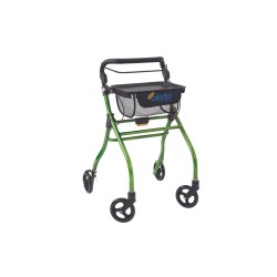 Alerta Four-Wheel Aluminium Lightweight Indoor Rollator, Compact, Foldable Rollator with Tray and Basket - CareSupplies.com Medi