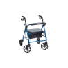 Four-Wheeled Rollator with Solid Back, Lightweight Aluminium Frame, Padded Seat and Storage Bag - CareSupplies.com Medical Equip