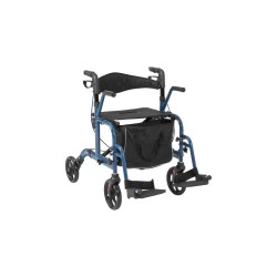 Alerta Aluminium Lightweight 2-in-1 Wheelchair Rollator, Hybrid Mobility, Convertible Design, Comfort-Focused - CareSupplies.com