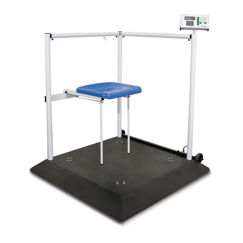 Marsden M-640 Bariatric & Wheelchair Scale, 300kg or 500kg Capacity, Class III Approved with Built-In Chair and Ramps - CareSupp